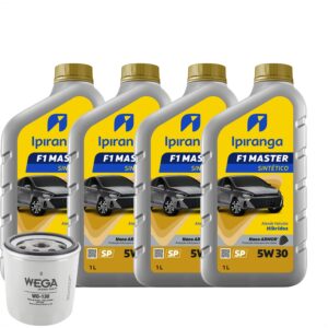 Kit 4 Oleo 5w30 Sintetico Ipiranga 1l + Filtro Oleo WO130