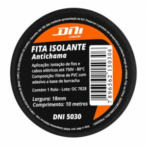 Fita Isolante PVC Anti chama 10 Metros X 18mm Preto