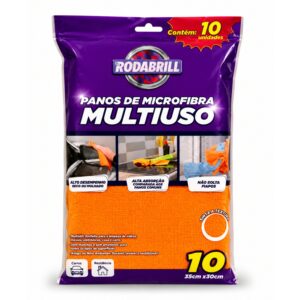 Kit 10 Panos Microfibras Multiuso Alta Absorcao Rodabrill